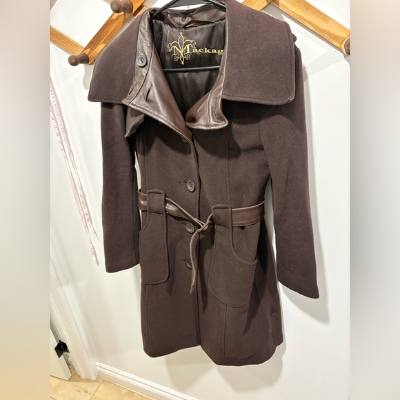 Mackage Jackets & Blazers - Mackage Women's Brown leather/wool/cashmere mix Coat